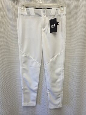 Under Armour White Baseball Athletic Pants Boys YSM NWT